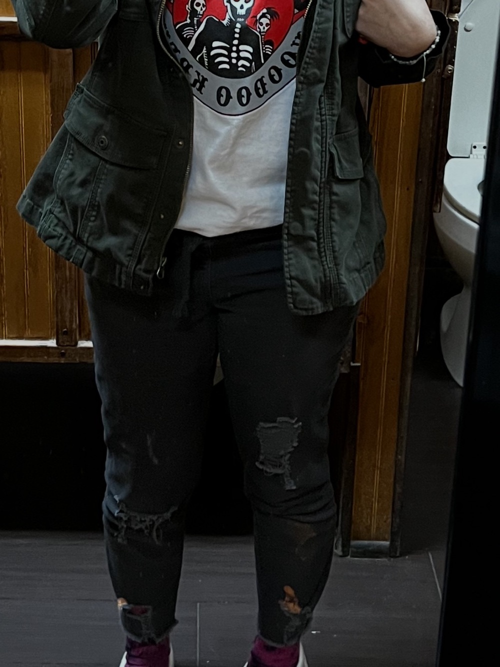 Royalty For Me Charcoal Gray Pants with Bleach Additions for Style